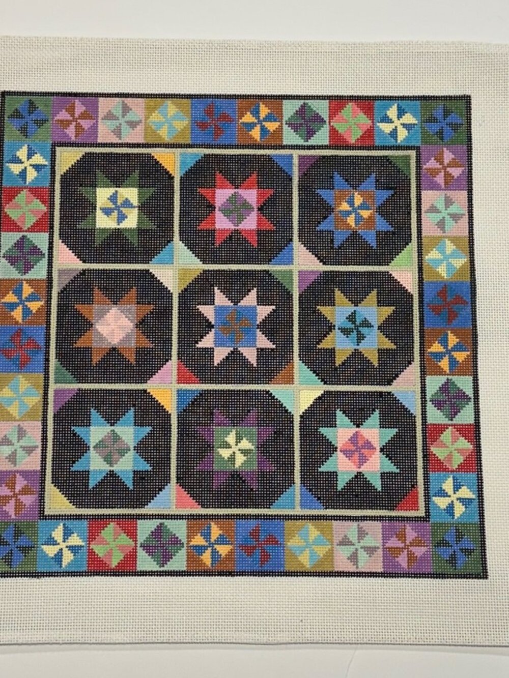 Martha Washington Stars Susan Roberts Handpainted Needlepoint Canvas 1488